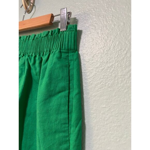 J Crew Women's Green Scalloped‎ Linen Mini Skirt Size 6 - Picture 3 of 7